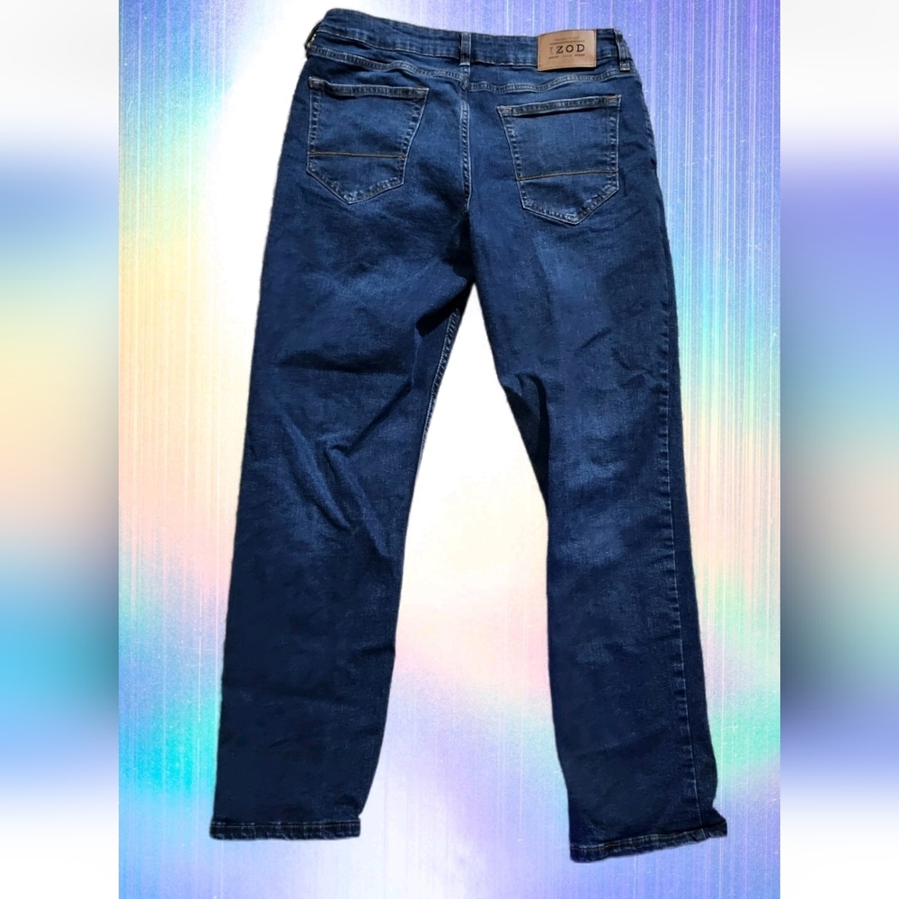 Izod Jeans Y2k Vintage Classic Straight Mens 34x27 Blue Preppy Grunge - Picture 2 of 9
